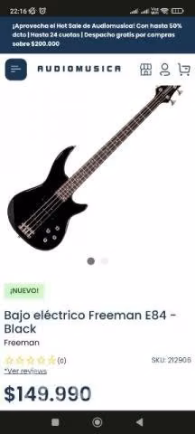 Bajo Electrico 4 Cuerdas Freeman
