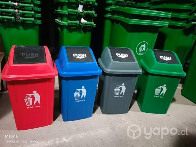 Basureros 60 litros tapa push
