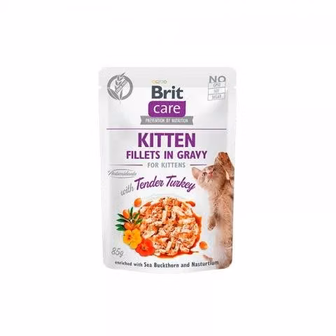 Brit care cat kitten fllets in gravy with tender t