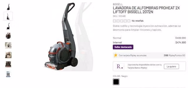 Lavadora de alfombras proheat 2x, aspiradora de agua on tierra - Imagen 2