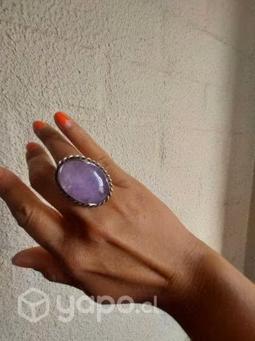 Anillo de plata con piedra amatista - Imagen 2
