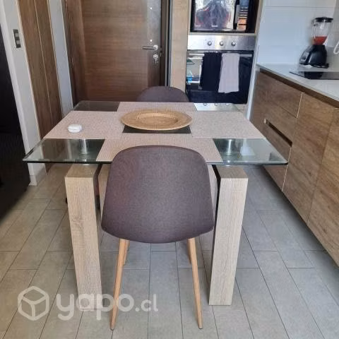 Juego de Comedor Prisma Natural 4 Sillas Cross Spa
