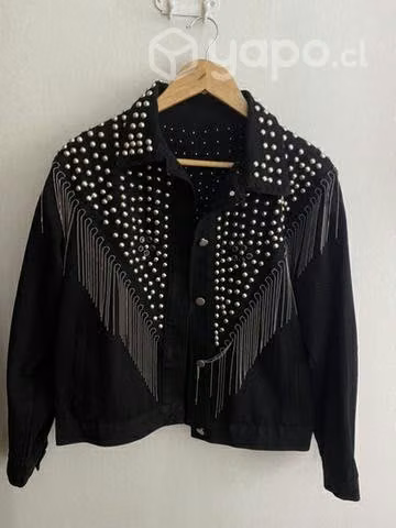 Chaqueta de Mezclilla tachas talla S-M