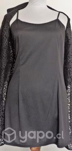 Vestido Mango Negro Encaje Nuevo - Imagen 4