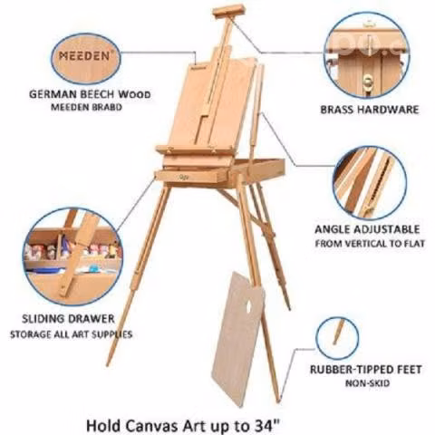 Set pintura lujo y calidad c/ atril tipo frances