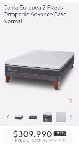 Cama 2 plazas más respaldo orejero