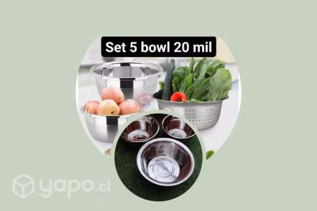 Kit bowl acero inoxidable