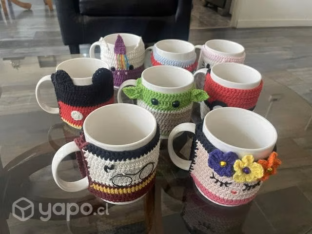 Tazones con capita a crochet