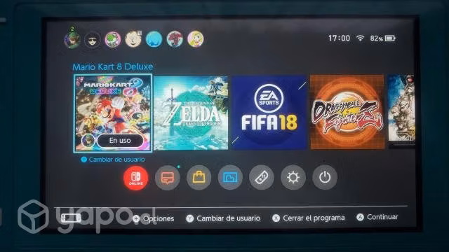 Nintendo Switch con juegos y accesorios