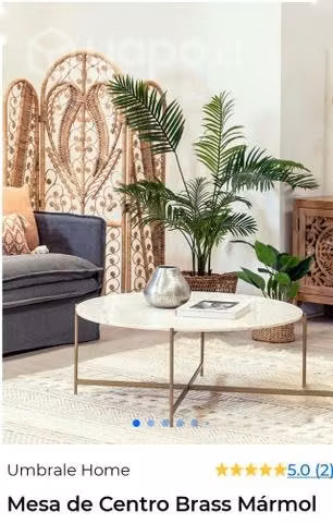 Mesa de centro Marmol Brass Alanis Home - Imagen 2