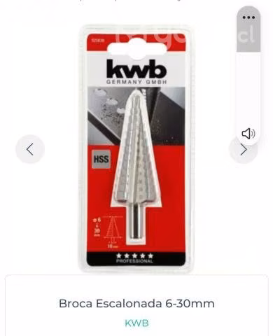 Broca Escalonada Hss Conica, Kwb De 4 A 20 Mm