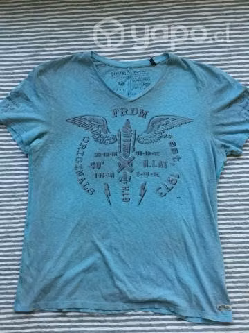 Polera Buffalo David Britton Celeste Claro