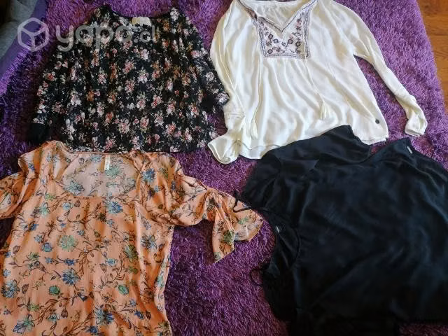 Blusas talla m, lino, seda sin detalles.