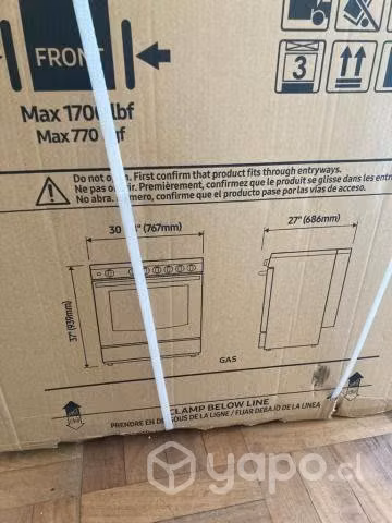 Cocina a Gas Samsung 6 Quemadores Horno 128 NUEVA