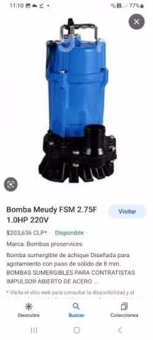 Bomba sumergible marca meudy 2.75