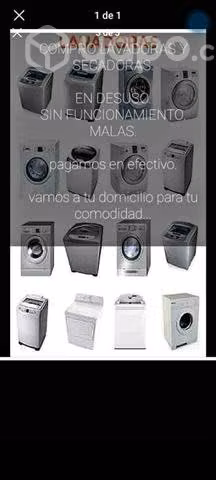 Compramos lavadoras y refrigeradores