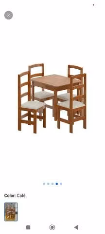 Comedor 4 sillas café/beige