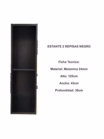 Estante 2 Repisas Negro