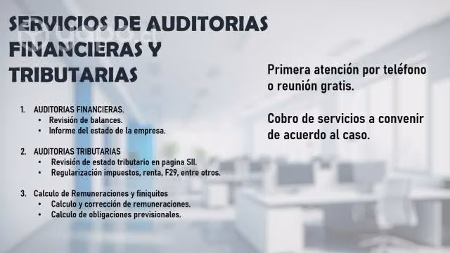 Servicios de AUDITORIA Financiera y Tributaria