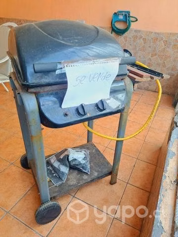 Parrilla a gas con piedras volcánicas