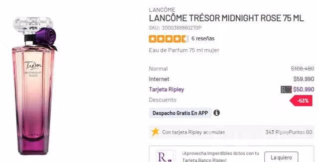 Lancôme trésor midnight rose 75 ml