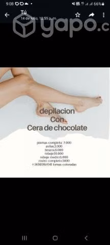 Depilacion con cera de chocolate