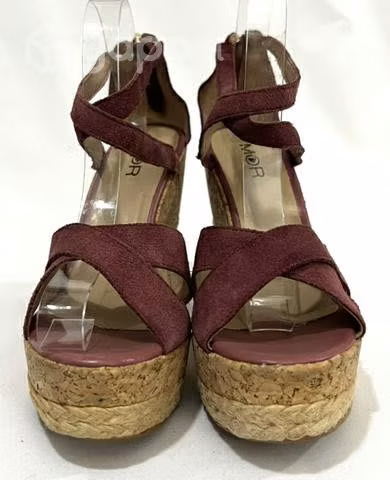 Chala Taco Chino Cuero Marca Mor N*39 Burdeo