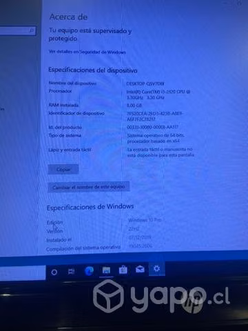 All in one hp i3/8gb/500gb
