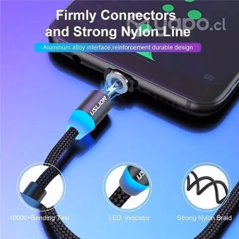 Pack x3 Cables USB USLION Magnéticos 2 Metros Led