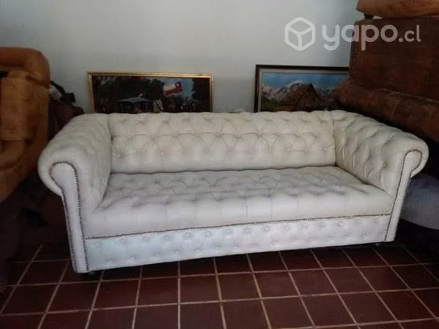 Sofás Chesterfield Capitone de cuero natural