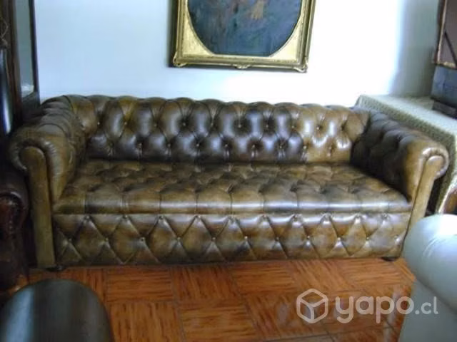 Sofás Chesterfield Capitone de cuero natural