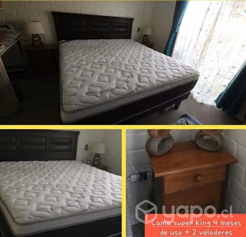 Cama Super King Celta con respaldo y dos veladores