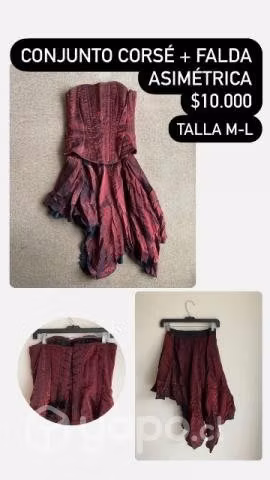 Conjunto corsé+falda asimétrica