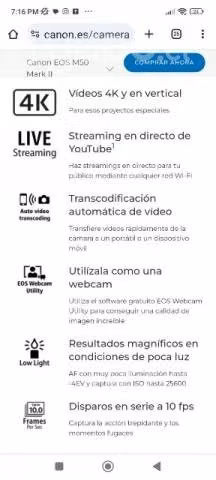 Camara EOS M50 Mark ii + lente de kit 15 - 45 mm