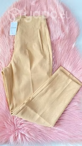 Pantalones con pinzas de tela estilo zara - Imagen 4