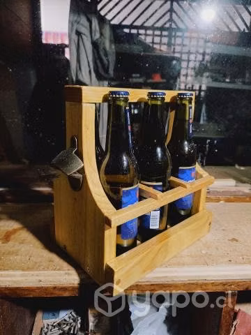 Porta cerveza de madera/ cavas de vino