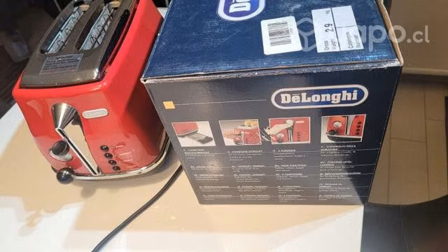 Tostadora Vintage Delonghi roja - Imagen 4