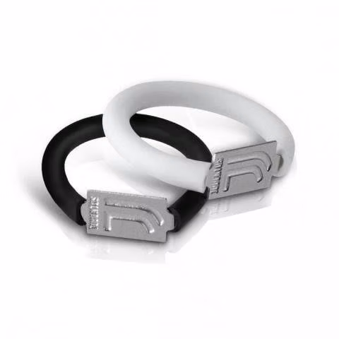 Juventus Anillos Pareja Unisex Blanco/Negro C/Logo - Imagen 2