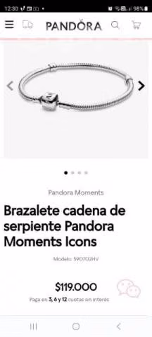 Pulsera de plata Pandora original