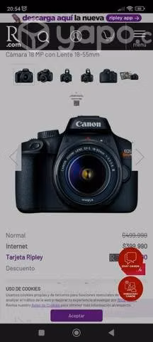 Se vende camara canon revel eos t5