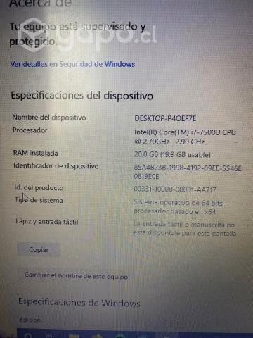Notebook ASUS Core i7 con NVIDIA Geforce 940 MX