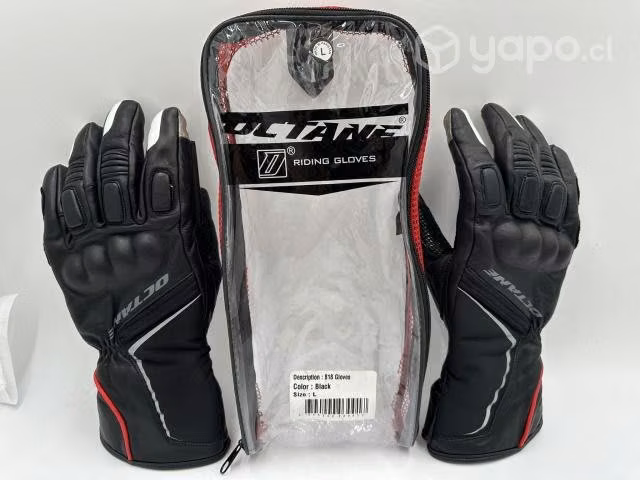Guantes de Cuero Motociclista Corte Alto Doble Aju