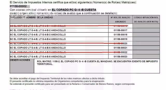 Parcela regularizada sector Copao