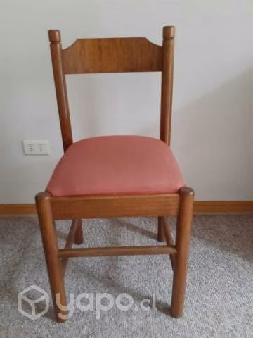 Silla De Madera Y Asiento Tapizado Muy Buen Estado