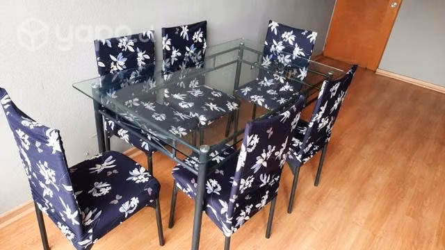 Comedor de vidrio de 6 sillas