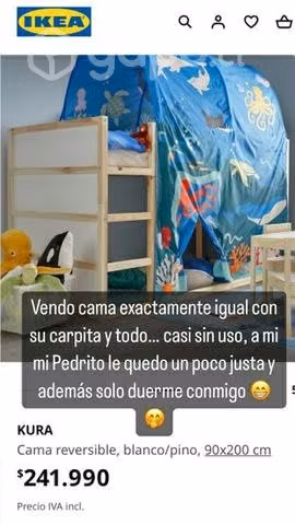 Cama infantil IKEA irreversible, tipo montesori