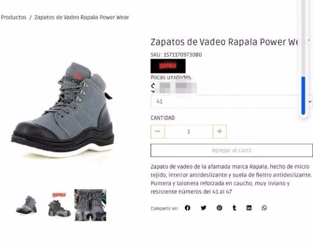 Zapatos de pesca nuevos