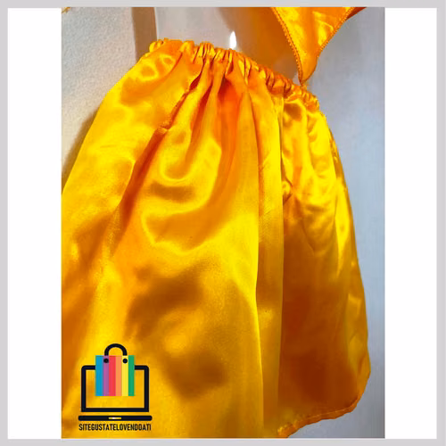 Falda Cintura Elasticada y Pañuelo Amarillo - Imagen 3