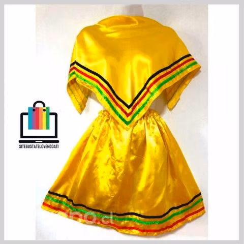 Falda Cintura Elasticada y Pañuelo Amarillo con Lí - Imagen 2