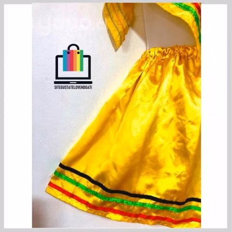 Falda Cintura Elasticada y Pañuelo Amarillo con Lí - Imagen 3